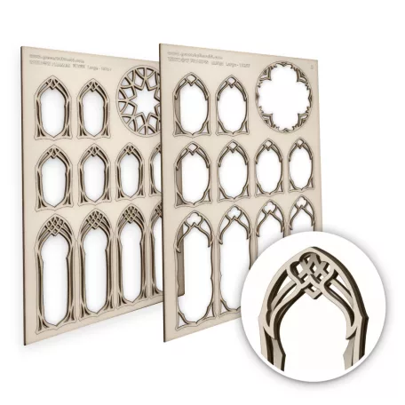 Green Stuff World Elven Miniature Windows - Large