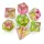 Green Stuff World 7x Mix 16mm Dice - Clear Lime and Pink RPG dobókocka készlet Átlátszó Lime és Rózsaszín
