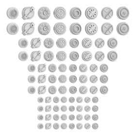   Green Stuff World Mecha Detail Parts - Round Detail Panel Assortment