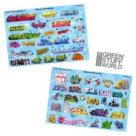   Green Stuff World Model railway graffiti decals 1:87 HO (Set-1)