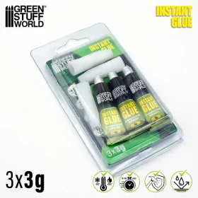   Green Stuff World Cyanoacrylate Glue 3gr Pack x3 – pillanatragasztó készlet makettekhez és figurákhoz