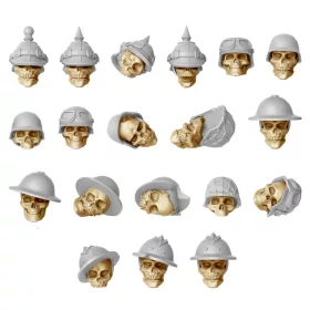 Green Stuff World Skulls with Helmets 1:48