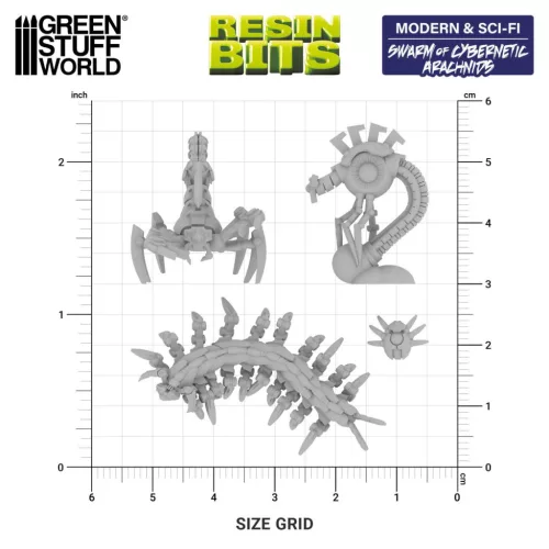 Green Stuff World Swarm of Cybernetic Arachnids – kibernetikus ízeltlábú raj