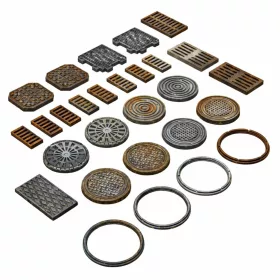 Green Stuff World Manhole Covers 1:48-1:35