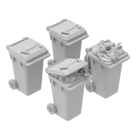 Green Stuff World Plastic Trash Bins 1:48
