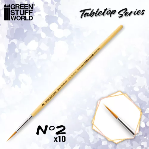 Green Stuff World TABLETOP SERIES Synthetic Brush Set 2 (Pack of 10)