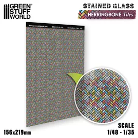 Green Stuff World Herringbone Tiles Stained Glass