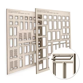 Green Stuff World Basic Square Miniature Windows - Large