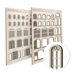 Green Stuff World Arched Classic Miniature Windows - Large
