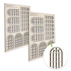   Green Stuff World Industrial Arched Miniature Windows - Large
