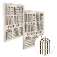   Green Stuff World Industrial Arched Miniature Windows - Small
