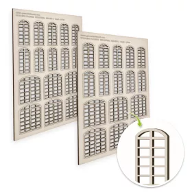   Green Stuff World Industrial Arched Miniature Windows - Large (type 2)