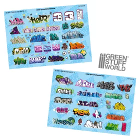   Green Stuff World Model railway graffiti decals 1:87 HO (Set-2)