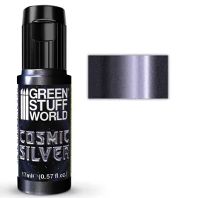   Green Stuff World Metallic Paint Cosmic Silver 17ml – irizáló fekete-ezüst metál akrilfesték figurákhoz és makettekhez