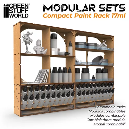 Green Stuff World Horizontal Paint Organizer 17ml – COMPACT – MDF kompakt festéktartó 17 ml-es festékekhez