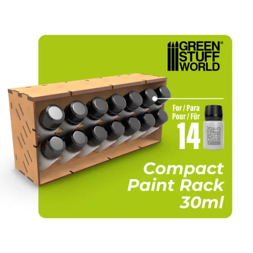 Green Stuff World Horizontal Paint Organizer 30ml – COMPACT – MDF kompakt vízszintes festéktartó 30 ml-es festékekhez