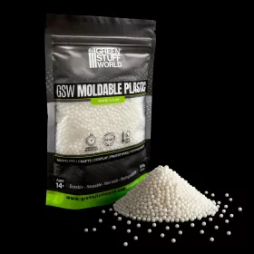 Green Stuff World Moldable thermoplastic beads - White 100g