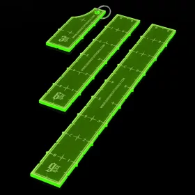   Green Stuff World 3-6-9 Combat Ruler Pack - Fluor Green wargame mérősablon készlet