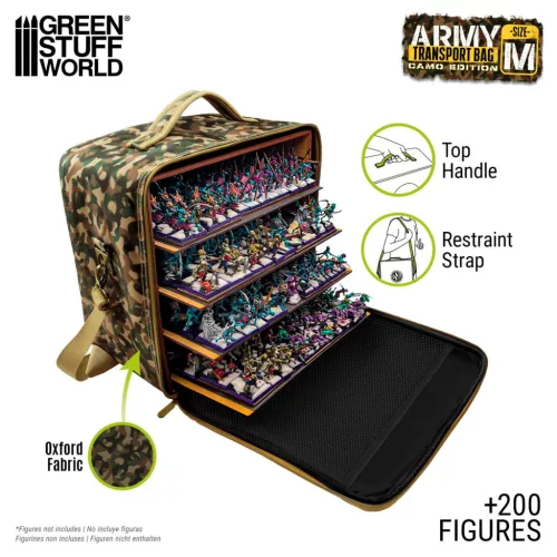 Green Stuff World Army Transport Bag - M - Camouflage Edition – miniatűr szállítótáska