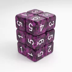 Green Stuff World 12x D6 16mm Dice - Purple Black