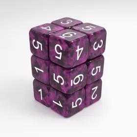   Green Stuff World 12x D6 16mm Dice - Purple Black Dobókocka Készlet