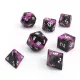 Green Stuff World 7x Mix 16mm Dice - Purple Black Dobókocka Készlet