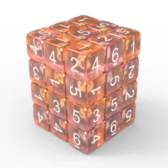 Green Stuff World 36x D6 12mm Dice - Clear Pink/Orange