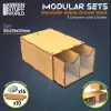 Green Stuff World Half Stackable Hobby Drawer Rack with 2 Vertical Drawers and Magnets – mágneses MDF félmodul tároló 2 függőleges fiókkal