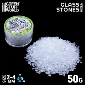   Green Stuff World Crushed Glass Stones 2–4mm – tört kristály kövek hó- és terepeffektekhez