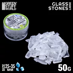   Green Stuff World Crushed Glass Stones 25–35mm – tört kristály kövek hó- és terepeffektekhez