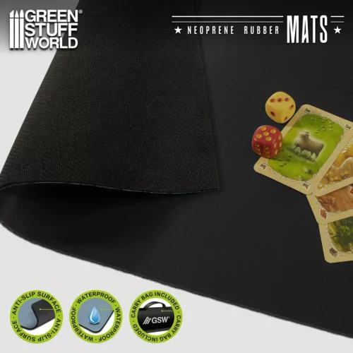 Green Stuff World Neoprene Board Game Mat 4x4' – fekete neoprén játékmat