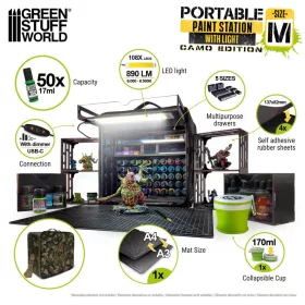   Green Stuff World Miniature Portable Paint Station – Camouflage hordozható festőállomás