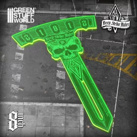   Green Stuff World Deep Strike Ruler Template 8" - Fluor Green