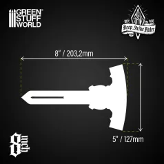   Green Stuff World Deep Strike Ruler Template 8" - Fluor Green