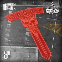   Green Stuff World Deep Strike Ruler Template 8" - Fluor Orange