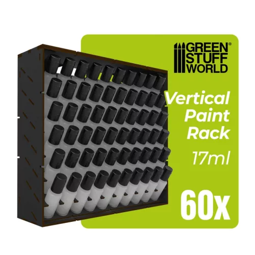 Green Stuff World Black Modular Paint Rack Vertical 17ml – fekete moduláris festéktartó állvány