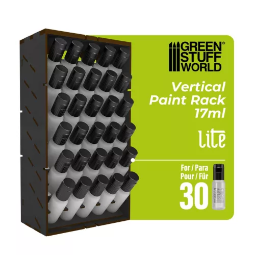Green Stuff World Black Vertical Paint Organizer 17ml LITE – fekete festéktartó állvány