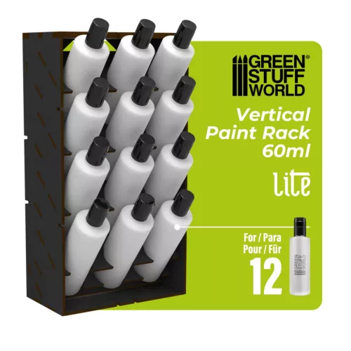 Green Stuff World Black Vertical Paint Organizer 60ml LITE – fekete festéktartó állvány