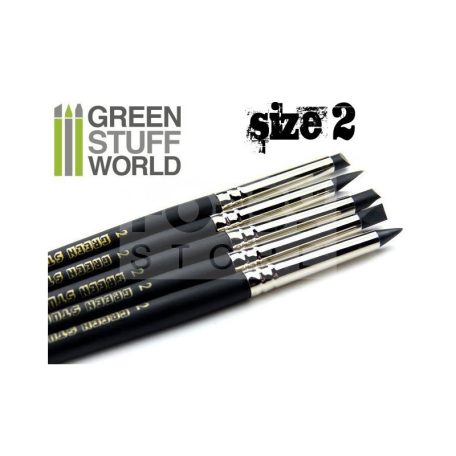 Green Stuff World Formázó szilikon ecset 2-es méret-kemény (Colour Shapers Brushes SIZE 2 - BLACK FIRM)