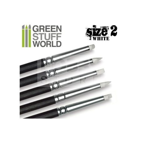 Green Stuff World Formázó szilikon ecset 2-es méret-puha (Colour Shapers Brushes SIZE 2 - WHITE SOFT)