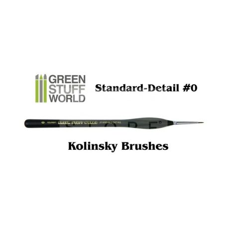 Green Stuff World Brushes Standard Detail 0 Natural Kolinsky (Természetes szőrű hobbi ecset Kolinsky 0)