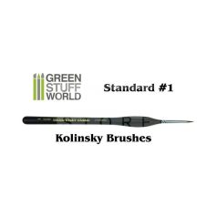   Green Stuff World Brushes Standard Detail 1 Natural Kolinsky (Természetes szőrű hobbi ecset Kolinsky 1)