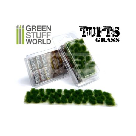 Green Stuff World Grass TUFTS Realisztikus Dark Green színű fűcsomók diorámához (6 mm self-adhesive - DARK GREEN)
