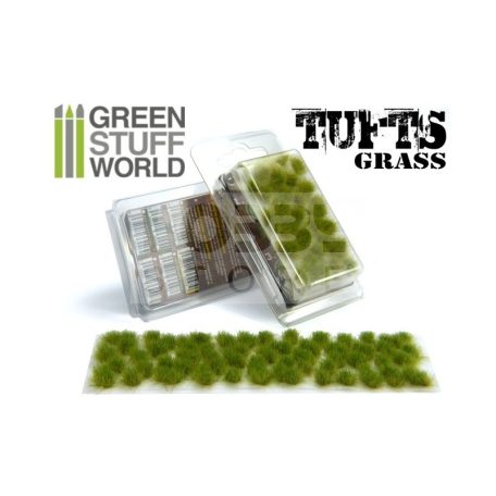 Green Stuff World Grass TUFTS Realisztikus Green színű fűcsomók diorámához (6 mm self-adhesive - REALISTIC GREEN)