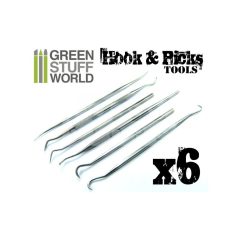   Green Stuff World 6 darabos formázó készlet (6x Hook and Pick tool Set)
