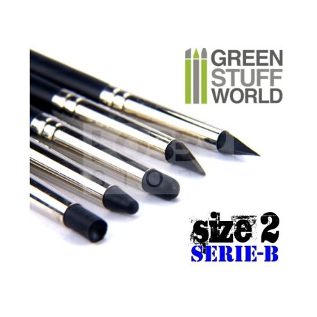 Green Stuff World Formázó szilikon ecset 2-es méret-kemény (Colour Shapers Brushes SIZE 2 - BLACK FIRM - SERIE-B)