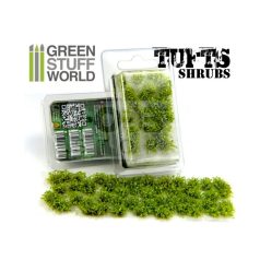   Green Stuff World SHRUBS TUFTS Realisztikus világoszöld színű cserjék-bokrok diorámához (6 mm self-adhesive - LIGHT GREEN)