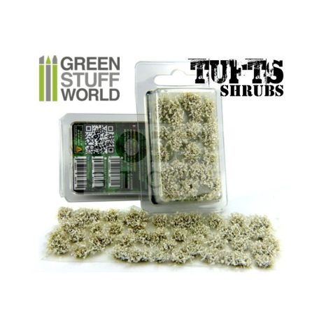 Green Stuff World SHRUBS TUFTS Realisztikus fehér színű cserjék-bokrok diorámához (6 mm self-adhesive - WHITE)