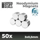 Green Stuff World Neodymium Magnets 3×0,5mm N35 – 50 db vékony mágnes makettekhez és figurákhoz