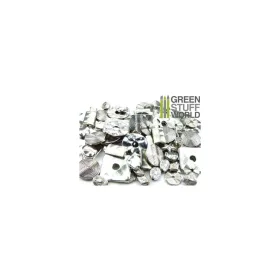   Green Stuff World Flat Round LINKS Beads 85gr - SMALL antik ezüst színű fém összekötő elemek